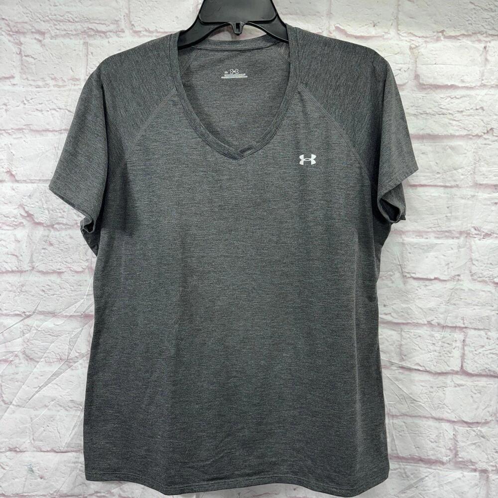 Under Armour Women's Grey V-Neck T-Shirt XL